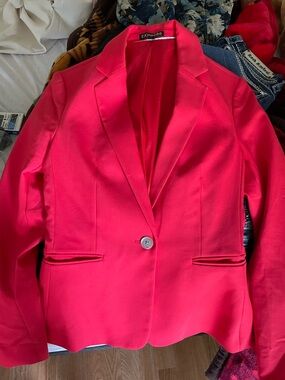 Express Women’s Hot orange Single-Button Blazer